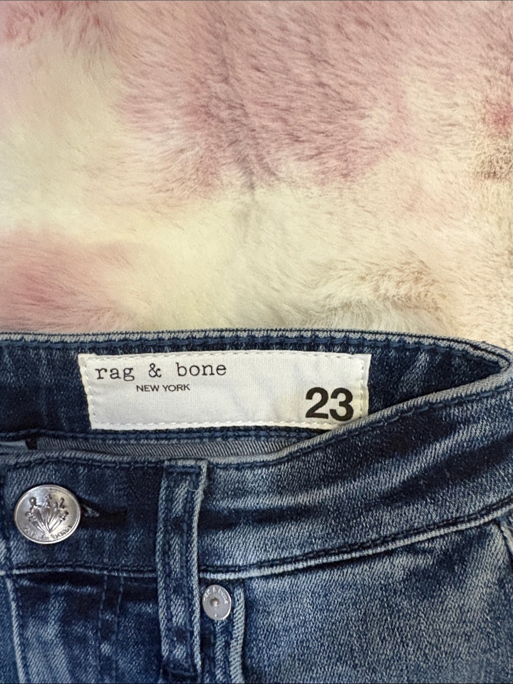 rag & bone Dark Blue High-Rise Flare Jeans - Picture 7 of 7